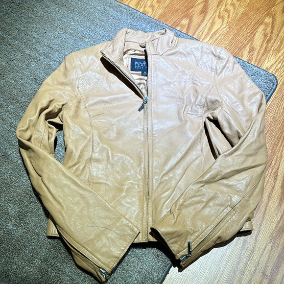 Women’s Wilson’s Leather Leather jacket size small tan in color          Bx8 - Picture 1 of 6